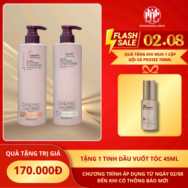 Tặng 1 tinh dầu vuốt tóc 45ml khi mua 1 cặp Cặp dầu gội xả Sakura Prosee 700ml PS9PC9