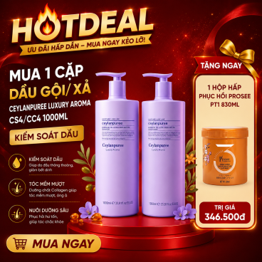 [Freeship] Tặng 1  Hộp hấp phục hồi Prosee PT1 830ml  khi mua Cặp Dầu Gội/ Xả Cao Cấp Collagen Ceylanpuree Luxury Aroma CS4/CC4 1000ml – Kiểm Soát Dầu