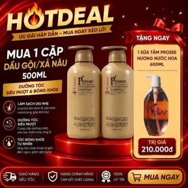 [Freeship]  Tặng 1 sữa tắm Prosee 600ml PM3  khi mua 1 Cặp dầu gội xả Prosee nâu 500ml PS5/PC5