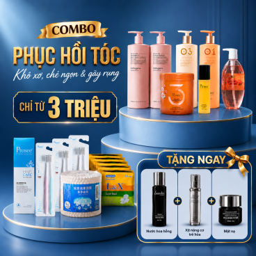 Combo 6  Phục Hồi Tóc Khô Xơ, Chẻ Ngọn & Gãy Rụng - Tặng  1 nước hoa hồng + 1 Xịt nâng cơ trẻ hoá + 1 mặt nạ