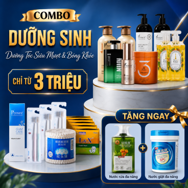 Combo  7 Dưỡng sinh Dưỡng Tóc Siêu Mượt & Bóng Khỏe  - Tặng 1 nước rửa đa năng + 1 nước giặt đa năng