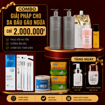 Combo 2 Giải Pháp Cho Da Đầu Gàu Ngứa  - Tặng ngay 1  Sữa rửa mặt + 1 kem chống nắng