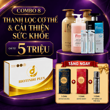 Combo 8 - Thanh Lọc Cơ Thể & Cải Thiện Sức Khỏe Tặng 01 Detox Da đầu + 01 Detox Body + 01 Xịt nâng cơ trẻ hoá