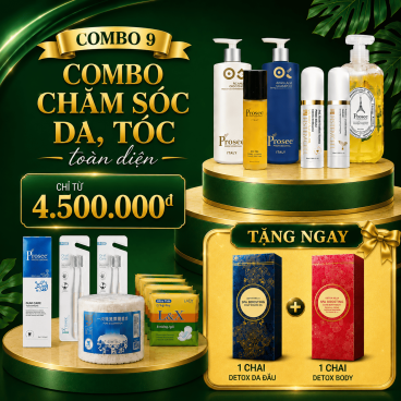 Combo 9 - Chăm sóc da, tóc toàn diện -  Tặng Combo 01 Detox Da đầu + 01 Detox Body