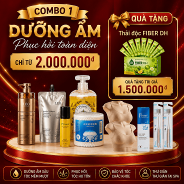 Combo 1 -  Dưỡng Ẩm Phục hồi -  Tặng ngay Thải độc FIBER DH Hộp 8 gói – Giải pháp bổ sung chất xơ, hỗ trợ chăm sóc sức khỏe đường ruột mỗi ngày