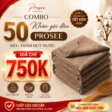 Combo 50 Khăn gội đầu Prosee siêu thấm hút nước