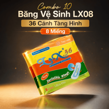 Combo 10 Băng Vệ Sinh LX08 - 36 Cánh Tàng Hình 8 Miếng